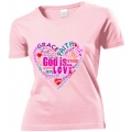Tricou femei roz, imprimeu Gos is Love...